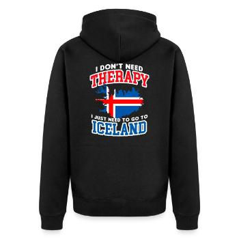 Island - Unisex Premium Bio Zip Hoodie - Schwarz - Hinten - Nico (187cm)