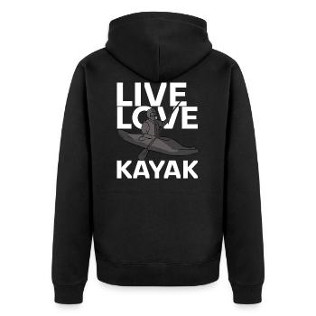 Kayak canoë aviron - Veste à capuche bio Premium Unisexe - noir - Dos - Nico (187cm)
