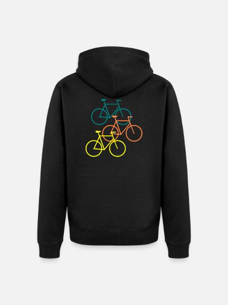 Bicycle Family Design - Unisex Premium Organic Zip Hoodie - black