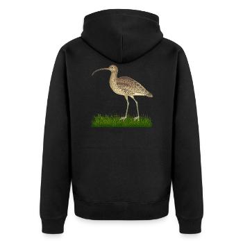Vogel - Unisex Premium Bio Zip Hoodie - Schwarz - Hinten - Nico (187cm)