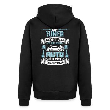 Tuner car pour récupérer le temps - Veste à capuche bio Premium Unisexe - noir - Dos - Nico (187cm)