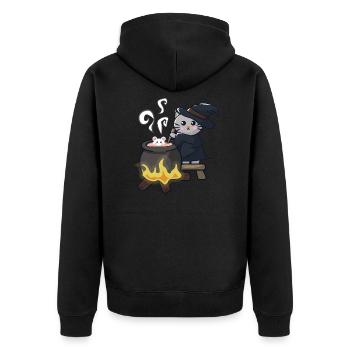 Witch brews Halloween a potion - Unisex Premium Organic Zip Hoodie - black - Back - Nico (187cm)