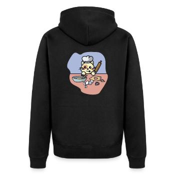 Faire cuire le chat tout en biscuit - Veste à capuche bio Premium Unisexe - noir - Dos - Nico (187cm)