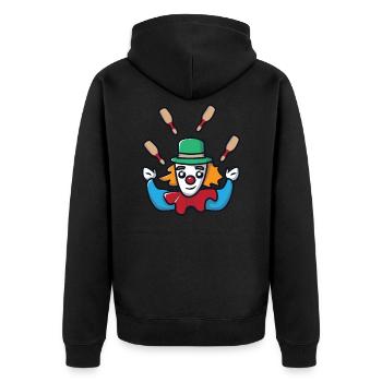 Jonglieren Jongleur Zirkus Clown - Unisex Premium Bio Zip Hoodie - Schwarz - Hinten - Nico (187cm)