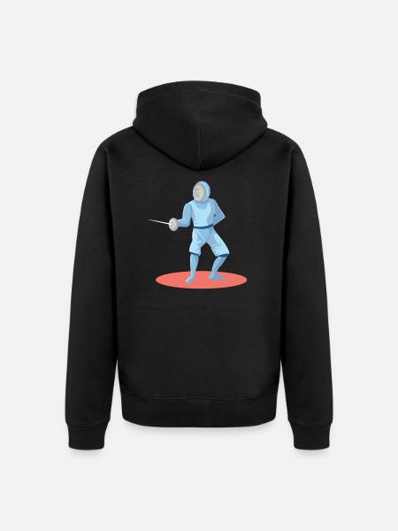 Fechten Fechter Fechterin Florett - Unisex Premium Bio Zip Hoodie - Schwarz