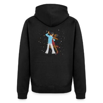 Couple dance Salsa Bachata - Unisex Premium Organic Zip Hoodie - black - Back - Nico (187cm)