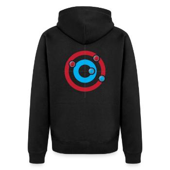 Curling Curling Stones - Unisex Premium Organic Zip Hoodie - black - Back - Nico (187cm)