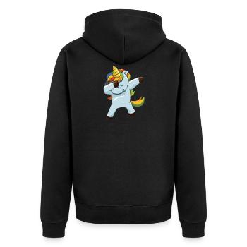 Licorne dabbing cool Unicorn cadeau - Veste à capuche bio Premium Unisexe - noir - Dos - Nico (187cm)