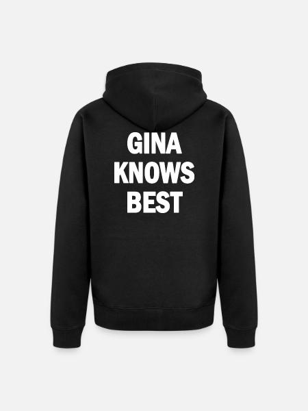 gina knows best - Unisex Premium Organic Zip Hoodie - black