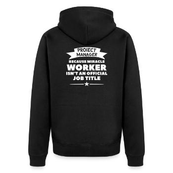 T-shirt cadeau de travail merveilleux de gestionnaire de projet - Veste à capuche bio Premium Unisexe - noir - Dos - Nico (187cm)