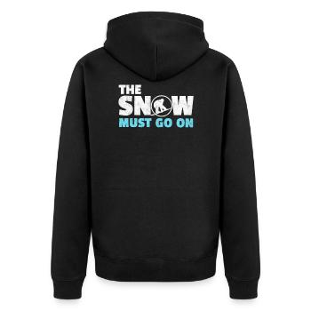 Schnee weiter gehen Snowboard Snowboarder Geschenk - Unisex Premium Bio Zip Hoodie - Schwarz - Hinten - Nico (187cm)