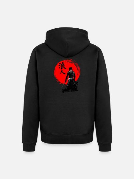 Samurai warrior - Unisex Premium Organic Zip Hoodie - black