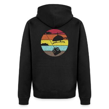RC Helikopter Heli Hubschrauber - Unisex Premium Bio Zip Hoodie - Schwarz - Hinten - Nico (187cm)