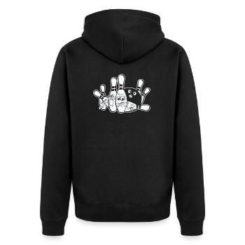 Bowling and bowling gift - Unisex Premium Organic Zip Hoodie - black - Back - Nico (187cm)