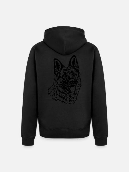 572 Deutscher Schäferhund - Unisex Premium Bio Zip Hoodie - Schwarz