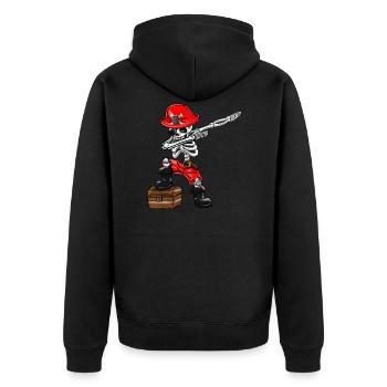 Déguisement de costume de garçon de pirate squelette - Veste à capuche bio Premium Unisexe - noir - Dos - Nico (187cm)