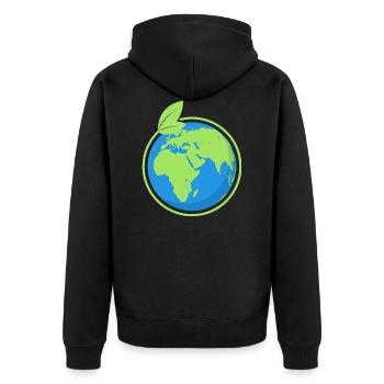 Gift for environmentalists student demo Earth - Unisex Premium Organic Zip Hoodie - black - Back - Nico (187cm)