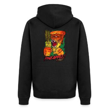 Cadeau d'amoureux des gorilles à l'ananas Pizza d'Hawaï - Veste à capuche bio Premium Unisexe - noir - Dos - Nico (187cm)