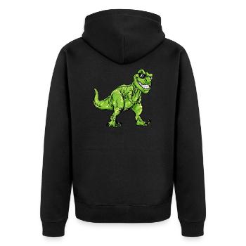 T-Rex Costume Cool Dino Dinosaur Boy Gift - Unisex Premium Organic Zip Hoodie - black - Back - Nico (187cm)