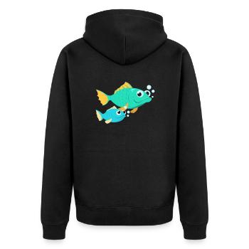 Poisson avec bébé poisson - Veste à capuche bio Premium Unisexe - noir - Dos - Nico (187cm)