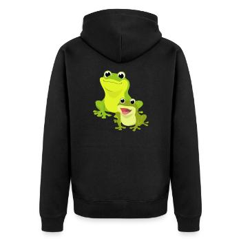 Grenouille avec bébé grenouille - Veste à capuche bio Premium Unisexe - noir - Dos - Nico (187cm)