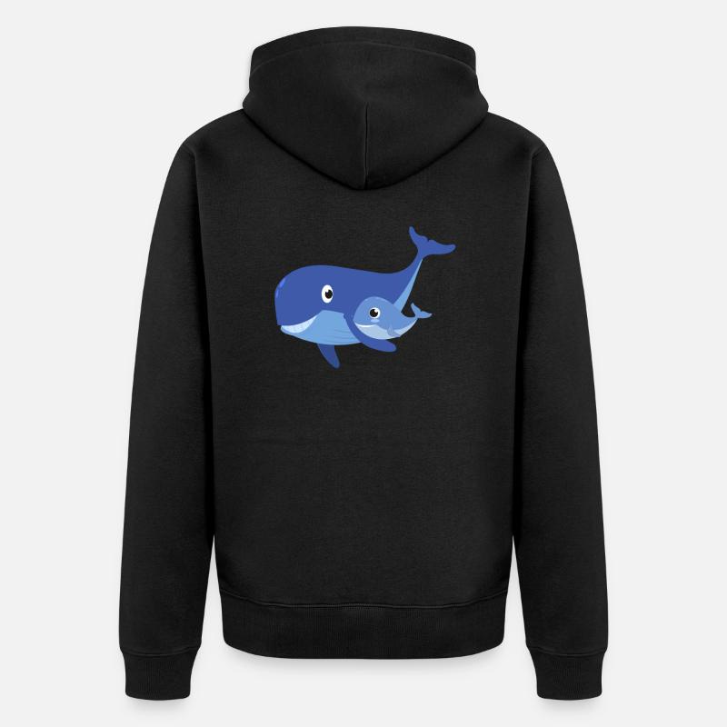 baleines - Veste à capuche bio Premium Unisexe - noir