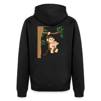 Back to the jungle monkey design - Unisex Premium Organic Zip Hoodie - black - Back - Nico (187cm)