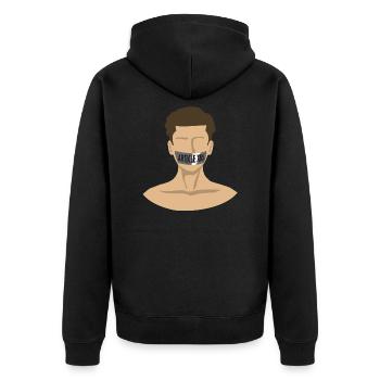 Artikel 13 Gesetz Meinungsfreiheit Zensur Geschenk - Unisex Premium Bio Zip Hoodie - Schwarz - Hinten - Nico (187cm)