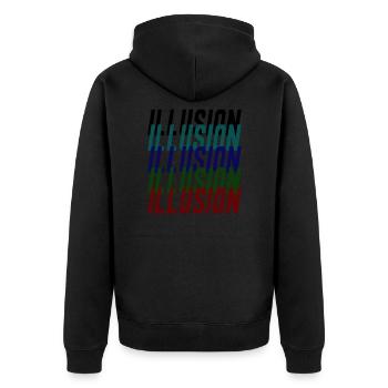 Illusion Optische Täuschung Wahrnehmung Geschenk - Unisex Premium Bio Zip Hoodie - Schwarz - Hinten - Nico (187cm)