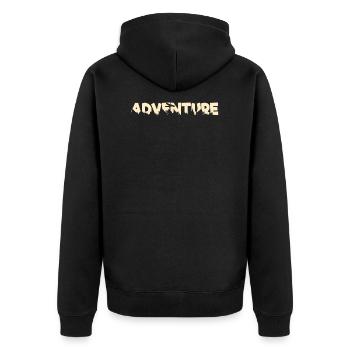 adventure - Unisex Premium Bio Zip Hoodie - Schwarz - Hinten - Nico (187cm)