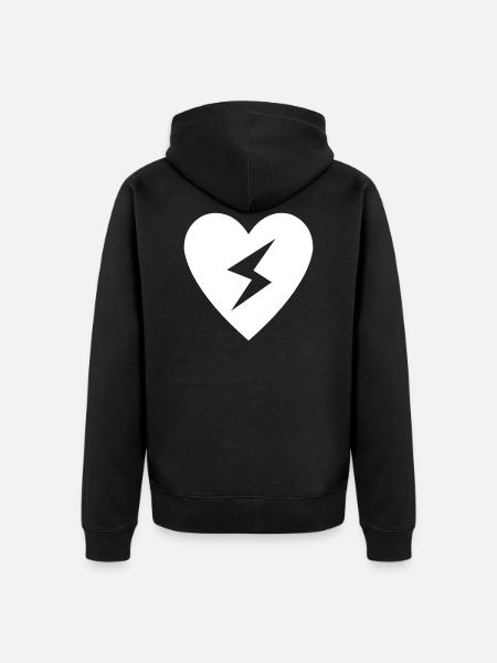 Heart flash - Unisex Premium Organic Zip Hoodie - black