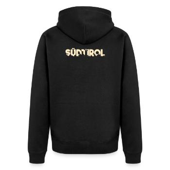 südtirol schriftzug - Unisex Premium Bio Zip Hoodie - Schwarz - Hinten - Nico (187cm)