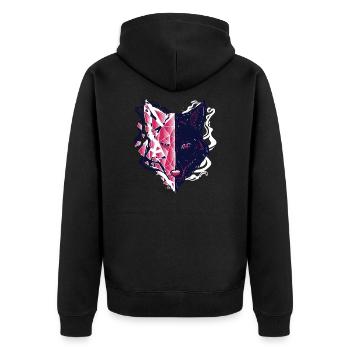 Chemise tête de loup - Veste à capuche bio Premium Unisexe - noir - Dos - Nico (187cm)