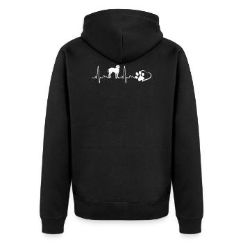 Dog Palpitations Labrador Heartbeat Dog Gift - Unisex Premium Organic Zip Hoodie - black - Back - Nico (187cm)