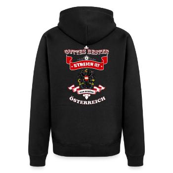 Österreich - Unisex Premium Bio Zip Hoodie - Schwarz - Hinten - Nico (187cm)