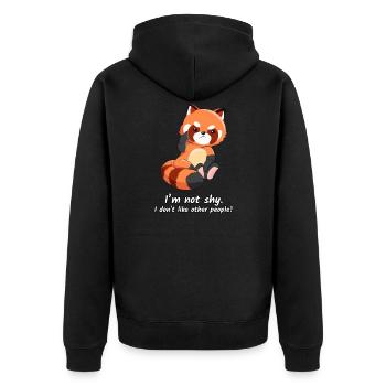 Red Panda pas timide cadeau de déclaration - Veste à capuche bio Premium Unisexe - noir - Dos - Nico (187cm)
