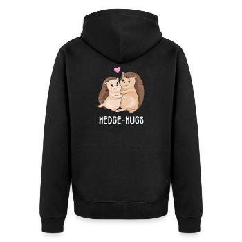 Hedge-Hugs Umarmung Igel Geschenk Valentinstag - Unisex Premium Bio Zip Hoodie - Schwarz - Hinten - Nico (187cm)