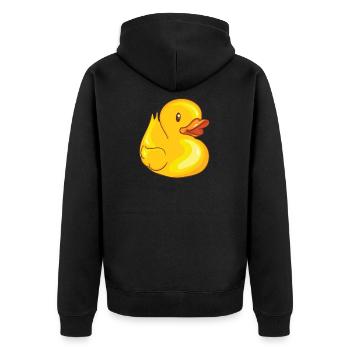 Canard grinçant - Canard - Canard - Veste à capuche bio Premium Unisexe - noir - Dos - Nico (187cm)