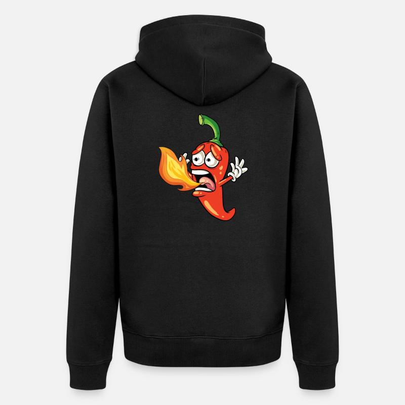 Piment drôle, piments forts pour le barbecue - Veste à capuche bio Premium Unisexe - noir