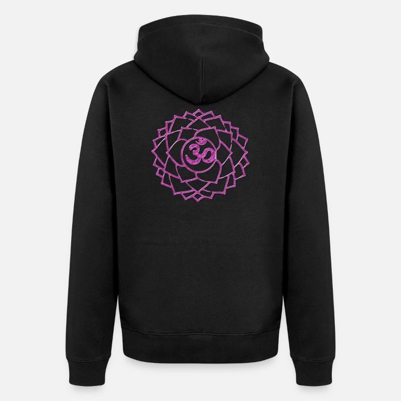 CHAKRA DE COURONNE SAHASRARA - Veste à capuche bio Premium Unisexe - noir