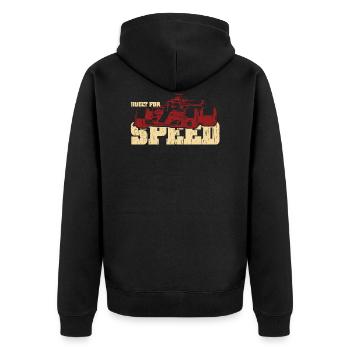 Formel-1-Rennfahrer - Unisex Premium Bio Zip Hoodie - Schwarz - Hinten - Nico (187cm)