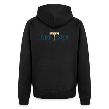 Wein - Unisex Premium Bio Zip Hoodie - Schwarz - Hinten - Nico (187cm)