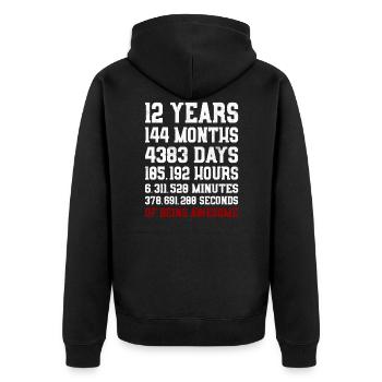 12 Years of being awesome Gift 12th Birthday - Unisex Premium Organic Zip Hoodie - black - Back - Nico (187cm)