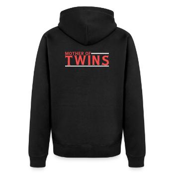 Zwillinge - Unisex Premium Bio Zip Hoodie - Schwarz - Hinten - Nico (187cm)
