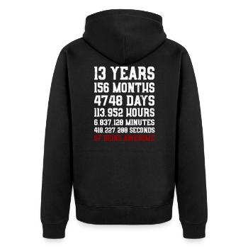 13 ans de cadeau génial 13e anniversaire - Veste à capuche bio Premium Unisexe - noir - Dos - Nico (187cm)