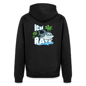 Ich Hai Rate - ich heirate Junggesellenabschied - Unisex Premium Bio Zip Hoodie - Schwarz - Hinten - Nico (187cm)