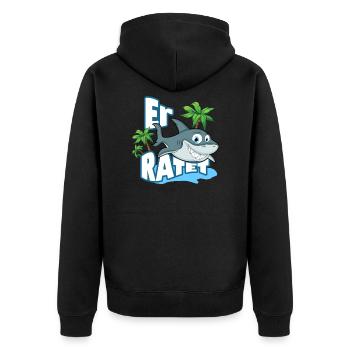 Er Hai Ratet - Er heiratet Junggesellenabschied - Unisex Premium Bio Zip Hoodie - Schwarz - Hinten - Nico (187cm)