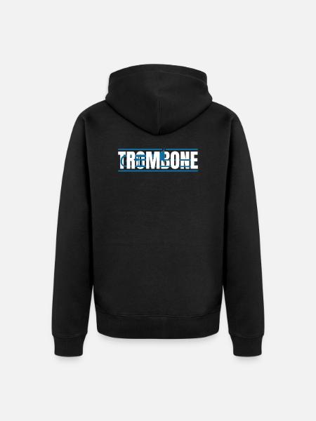 trombone - Unisex Premium Organic Zip Hoodie - black