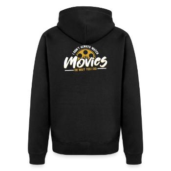 Film - Unisex Premium Bio Zip Hoodie - Schwarz - Hinten - Nico (187cm)