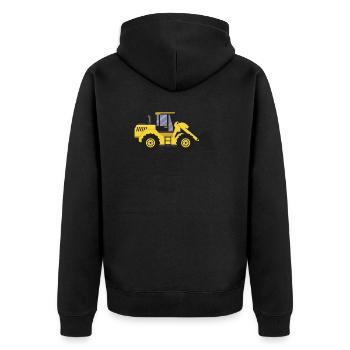 Wheel loader T-shirt from the construction site gift - Unisex Premium Organic Zip Hoodie - black - Back - Nico (187cm)
